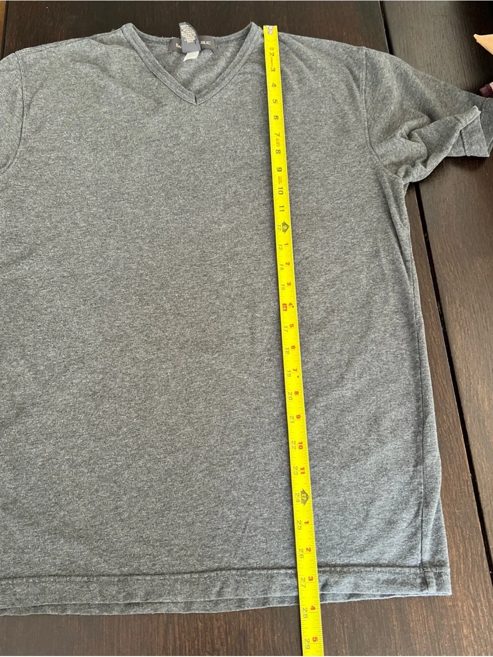 Vintage Banana Republic Cotton Blend V-Neck T-Shirt Men’s Large Gray USA Stretch